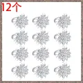 12 Pieces Napkin Rings Lotus Napkin Holder Christmas Serviette Buckles Holder Floral Rhinestone for Wedding Table Decor. 