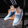 Summer Fashion Shoes Canvas Shoes Men's Flat Casual Shoes Slip-on Lazy Shoes Breathable Old Beijing Denim Shoes. 