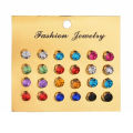 12Pcs/Set Earrings Nickel-free with Rhinestone Alloy Women Earring Jewelry for Birthday. 