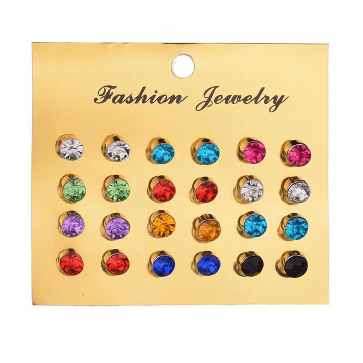 12Pcs/Set%20Earrings%20Nickel-free%20with%20Rhinestone%20Alloy%20Women%20Earring%20Jewelry%20for%20Birthday%20-%20Image%203