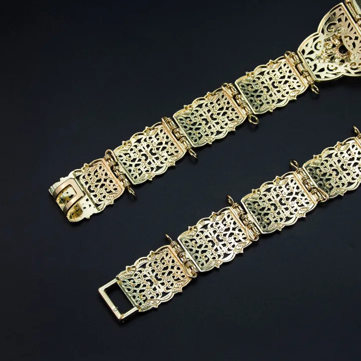 Sunspicems%20Moroccan%20Caftan%20Belt%20Gold%20Color%20Red%20Green%20Stone%20Algeria%20Wedding%20Dress%20Kaftan%20Abaya%20Arab%20Waist%20Chain%20Bridal%20Jewelry%20-%20Image%206