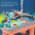 KOKKO Kids Water Table Magnetic Fishing Pool Toy Set With Electric Slide Climbing Stairs Fishing Toys Gifts For Girls Boys. 