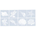 Chaoshihui 8pcs Painting Stencils Set Sea Animal Pattern Drawing Template DIY Hollow out Stencil. 