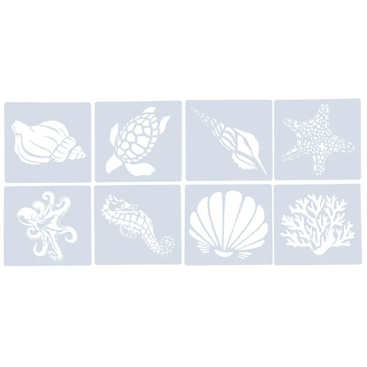 Chaoshihui%208pcs%20Painting%20Stencils%20Set%20Sea%20Animal%20Pattern%20Drawing%20Template%20DIY%20Hollow%20out%20Stencil%20-%20Image%207
