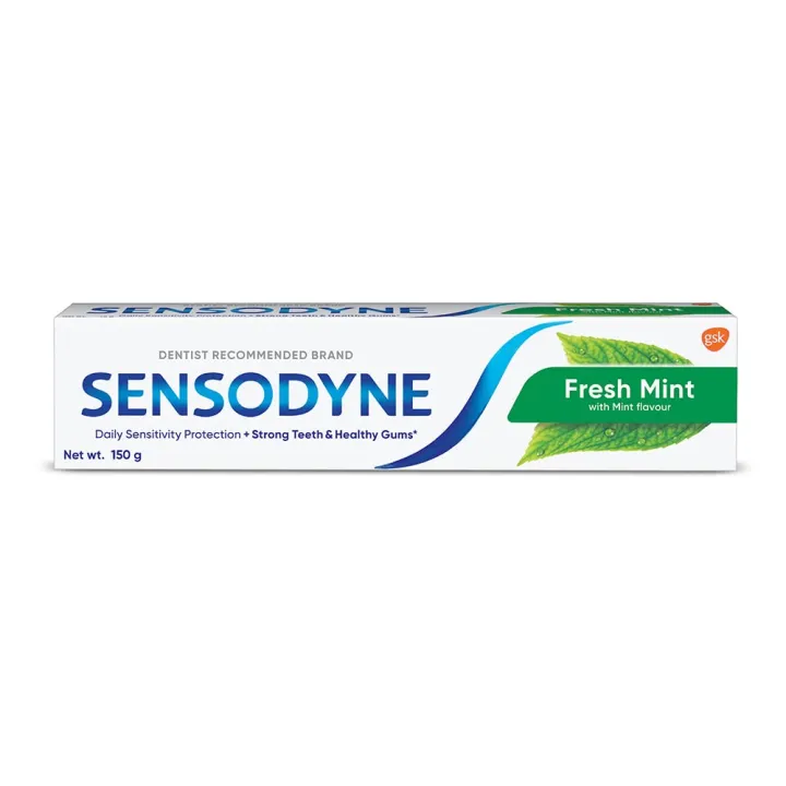 Sensodyne Toothpaste Fresh Mint Sensitive Toothpaste for daily sensitivity protection Dentist Recommended Brand 150G