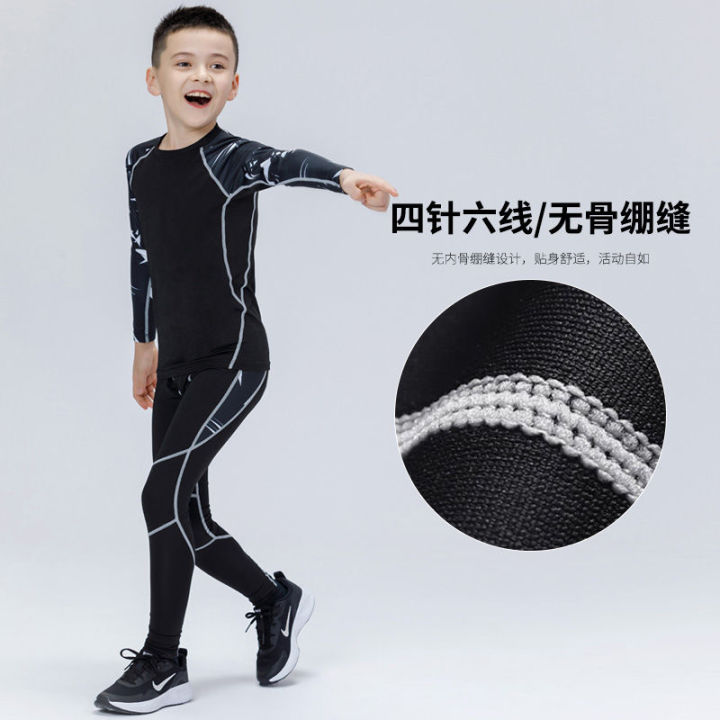 Children's%20Sports%20Tights%20Training%20Wear%20Autumn%20and%20Winter%20Boys%20Long-Sleeved%20Basketball%20Football%20Bottoming%20Workout%20Clothes%20Workout%20Clothes%20Suit%20-%20Image%203