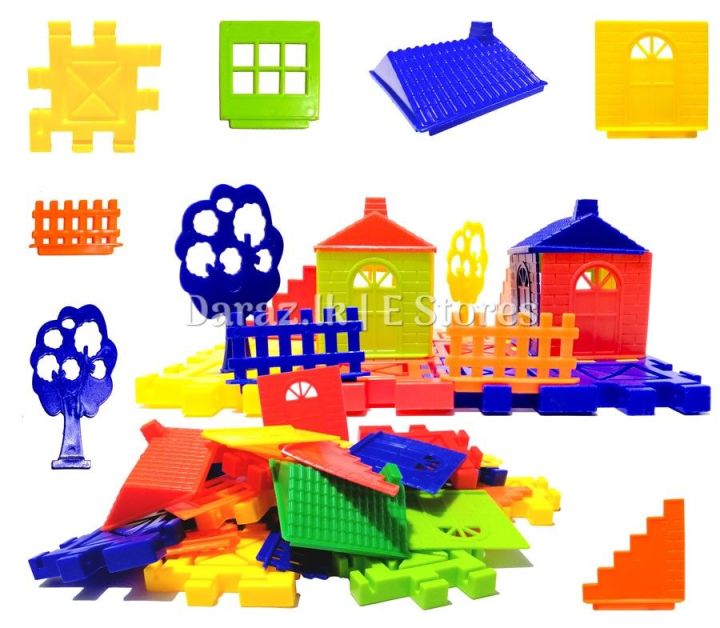 30Pcs/Set Colorful Children's DIY Plastic Housing Building Blocks For ...