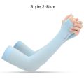 【HOT】 Summer Outdoor Sports Arm Sleeves UV Sun Protection Cover Cool Elastic Anti Slip Silicone Men Women Outdoor Cycling Arm Sleeves. 