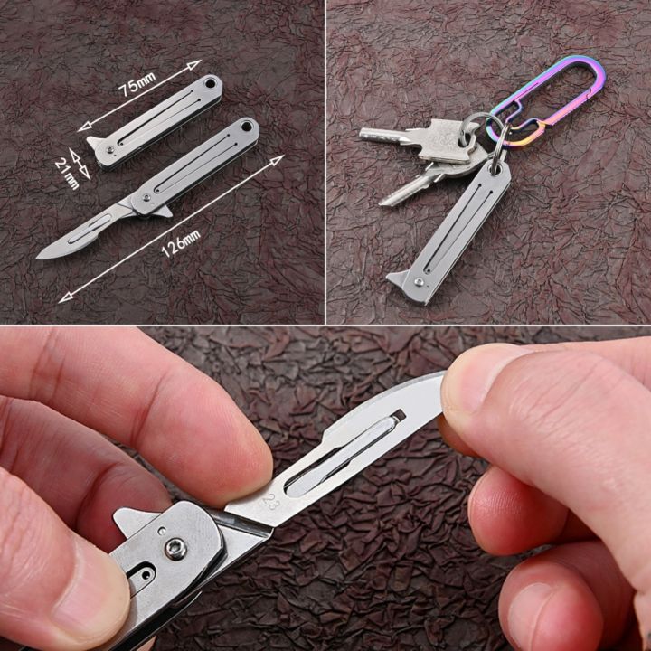 Opening A Key Chain 1set Stainless Steel Quick-Opening Folding Utility Mini Portable ...