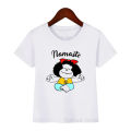 New Funny T Shirts for Girls Mafalda Love Dog Graphic Print Tshirt Kids Clothes Summer Tops for Girls Kawaii Clothing Tops. 