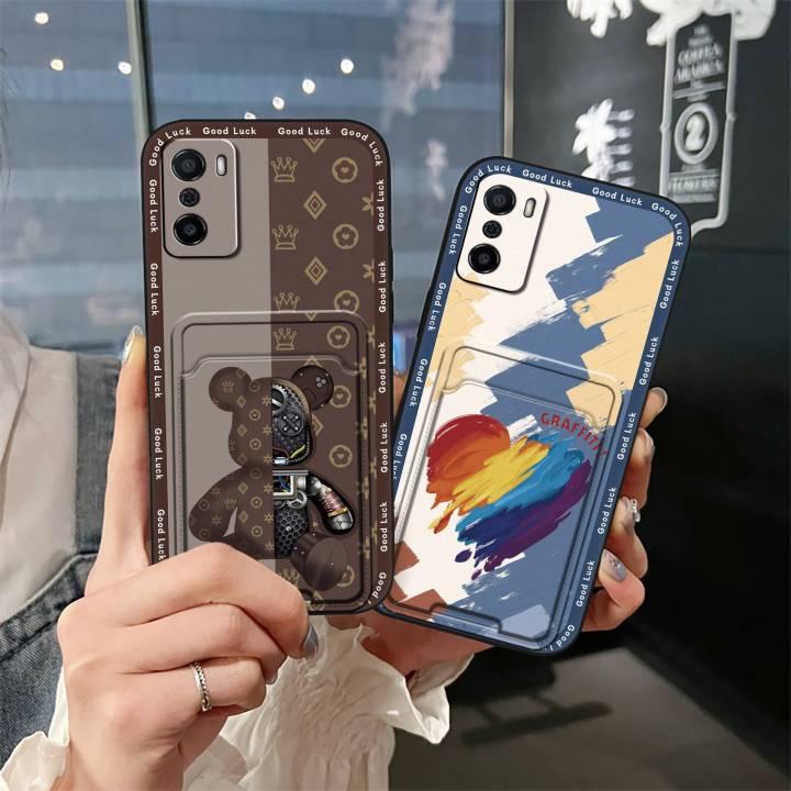 Card%20bag%20Cute%20Phone%20Case%20For%20OPPO%20A55S%205G%20Japan%20Dirt-resistant%20Card%20sleeve%20protective%20TPU%20Cover%20Cartoon%20Graffiti%20Durable%20-%20Image%205