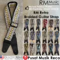RM Acoustic Electric Bass RETRO Design BRAIDED Cotton Guitar Strap Guitar Belt Akustik Elektrik Bass Gitar Kapok. 