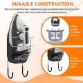 ARELENE Iron Board Hanger Wall Mount Electric Iron Holder Iron and Ironing Board Storage Organizer Shelf with Removable Hooks -2. 