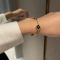 4 Leaf Flower Bracelet Black Clover Bracelets Stony Hand Chain Women's Luxury Jewelry For Female. 