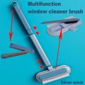 4 in 1 Window Screen Cleaner Brush, Pet Hair Remover, Magic Window Cleaning Brush, Window Cleaner Tool, Window Mesh Screen Cleaner, Window Cleaner Brush and Squeegee, for Screen Sofa Wall Cleaning. 