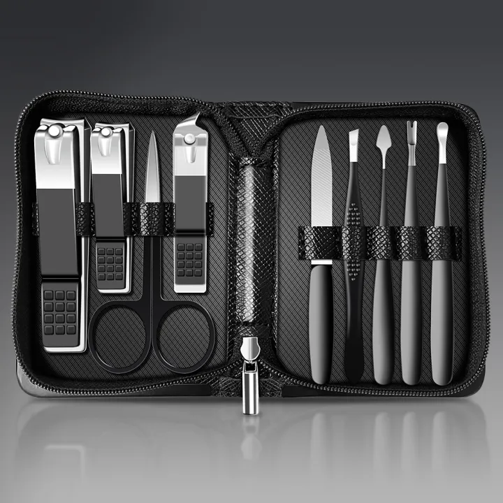 Manicure%20Set,%209%20PCS%20Nail%20Clipper%20Kit%20Slant%20Edge%20Fingernail%20Toenail%20Clippers%20Nail%20Care%20Tools%20with%20Leather%20Travel%20Case%20Ideal%20Gift%20for%20Men%20and%20Women%20-%20Image%209