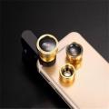 【GlobalTrendz】Fisheye Lens Wide Angle Macro Kits Mobile Phone Shooting 3 in 1 Fish Eye Lenses with Clip For iPhone Samsung etc mobile phones. 
