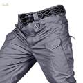 Men's Streetwear Fashion Casual Hip Hop Cargo Pants Amy Hiking Trousers for Outdoor Gray_L. 
