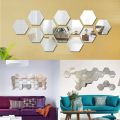 wall stickers 24/6pcs 3D Mirror Wall Sticker Hexagon Acrylic Self Adhesive Mosaic Tile Decals Removable Wall Sticker DIY Home Decor Art Mirror. 