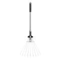 Likovie Stainless Steel Leaf Rake Adjustable Telescopic Metal Rake for Garden Leaves Cleaning Tool Long Handle Claw Rake for Backyard Lawn Farm Retractable Nail Rake Rust-resistant Leaf Rake. 