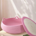 OYPFXMI Cat Kennel, Small Pet Round Cotton Rope Kennel, Small House, Easy to Clean Dog Kennel and Cat Kennel in Summer Pink. 