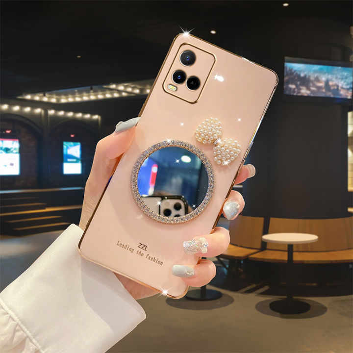 For%20Vivo%20Y21%20Back%20Cover%20+%20Bowknot%20Makeup%20Mirror%20Fashion%20Shiny%20Plating%20Square%20Bumper%20Bling%20Girls%20Phone%20Case%20Soft%20TPU%20Silicone%20Shockproof%20Back%20Cover%20-%20Image%204