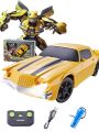 bumblebee robot toys Transformers 7 Optimus Prime Bumblebee Remote control Car Four-wheel Drive Racing Car Action Figure Robot Toys Children's GiftParty Tableware. 