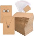 50Sets Earring Cards and 50pcs Bags Necklace Earring Display Cards Self-Seal Bags Kraft Paper Card for DIY Jewelry Packaging. 