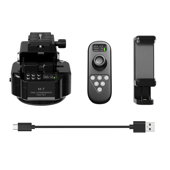 M7 Time-Lapse Photography Electric Gimbal for Panoramic Rotation 360-Degree Wireless Shutter Remote Included