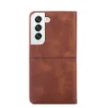 (New product) For Samsung Galaxy S21 FE Cow Texture Magnetic Horizontal Flip Leather Phone Case. 