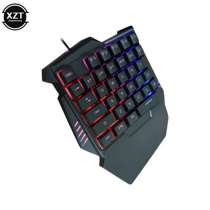 HXSJ%20G7%20USB%20Wired%20Game%20Keyboard%20with%20Color%20LED%20Backlight%2035%20Keys%20Wide%20Armrest%20One%20Hand%20Keyboard%20RGB%20Mechanical%20Feel%20Game%20Keyboard%20-%20Image%202