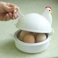 New Fun Chicken Shaped Egg Boiler Steamer food grade plastic 4 hole egg holder for kitchen cooking tool accessories-L. 