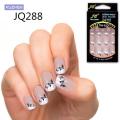 24 PCS In One Box With Nail Glue Tape Press On False Nail Art Tips Full Cover Fake Nail Tip 10 Sizes. 