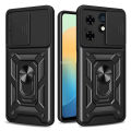 Quiberk for Tecno Spark Go 2024 / Spark 20C / Spark 20 / POP 8 Phone Case Slide Camera Cover Magnetic Kickstand Hard Shockproof Armor Back Casing. 