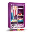2 Door Storage Wardrobe Foldable and Movable Cloth/Fabric Wardrobe with Zip Up Collapsible Cupboard TBS. 