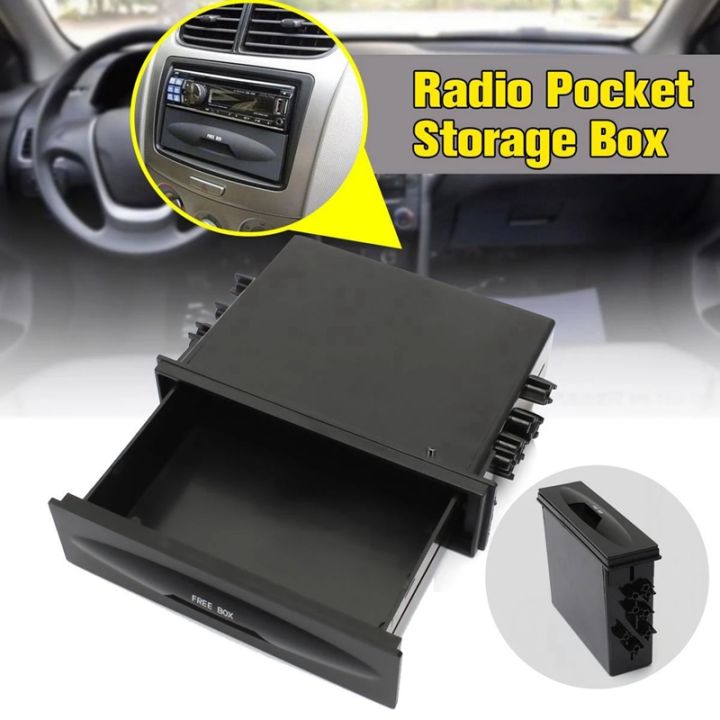 BRADOO- Universal Car Storage Box CX-38 Single Layer Auto Single Din Dash Radio Installation Pocket-Kit 177X50X120mm