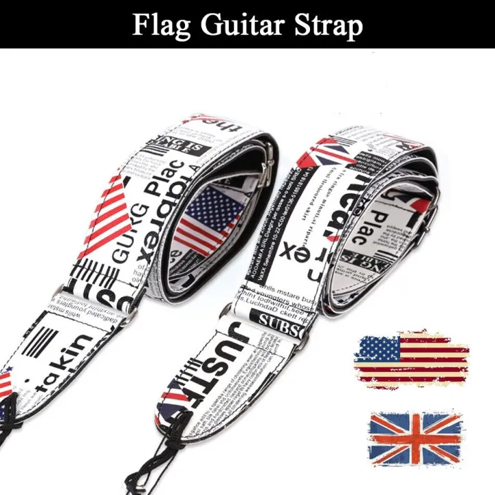 Flag Of The United Kingdom United States Durable Bass Electric Acoustic Guitar Strap Belt