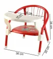 Steel Feeding Chair 550 | Portable, Stackable, Lightweight Chair with Food tray | Multicolour | |Blackkito|. 