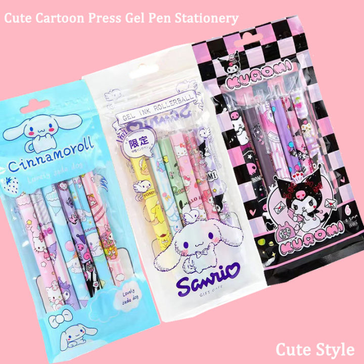 6Pcs/Set%20Cute%20Sanrio%20Kuromi%200.5mm%20Gel%20Pens%20Set%20Kawaii%20Press%20Gel%20Pen%20Cartoon%20School%20Hello%20Kitty%20Student%20Stationery%20Supplies%20Gift%20-%20Image%202