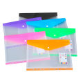 A4 Size Plastic File Folders Wallets Colorful Document Files Envelope Bags for School Office Home Supplies. 