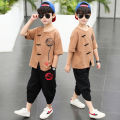 National Style Internet Celebrity Boy's Clothing Boy's Children's Han Chinese Costume 2024 Western Style Summer Clothes Summer Suit Handsome Tang Suit Clothes. 