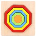 Shape Cognition Board Children's Jigsaw Puzzle Wooden Educational Baby Learning Match Toys. 