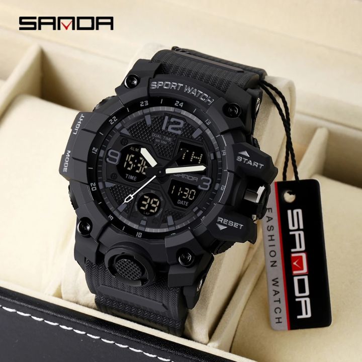 SANDA%20brand%20fashionable%20business%20sports%20waterproof%20digital%20quartz%20dual%20display%20men's%20watch%20-%20Image%202