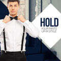 Men's X-Back 01 Inches Wide Formal Casual  Suspender Mens Belt. 