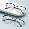 Protection Men Women Elegant Square Eyeglasses Anti-Blue Light Half-frame Reading Glasses Eye. 