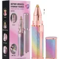2 in 1 Rechargeable Built-in LED Light for Face Lips Nose Body  Facial Hair Removal for Women Man Electric Eyebrow Shaver Trimmer Eye Brow Hair Remover， Electric Razor and Painless Hair Remover. 