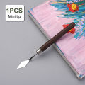 1-7Pcs Mahogany Handle Stainless Steel Spatula Kit Palette Gouache Supplies for Oil Painting Knife Fine Arts Painting Tool Set Flexible Blades. 