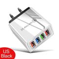 3.1A Eu US 4USB Ports AC Home Travel Wall Charger Power Adapters For IPhone 12 13 14 15 Pro Max Samsung Xiaomi Huawei Htc. 