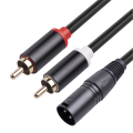 XLR To Dual RCA Audio Cable A1 XLR Male 3 Pin To Dual RCA Male Plug Stereo Audio Cable Amplifier Mixing Plug AV Cable 1M. 