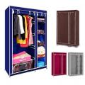 2 Door Storage Wardrobe Foldable and Movable Cloth/Fabric Wardrobe with Zip Up Collapsible Cupboard TBS. 